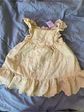 Catherine Malandrino Yellow Eyelet Ruffle Sundress for Girls